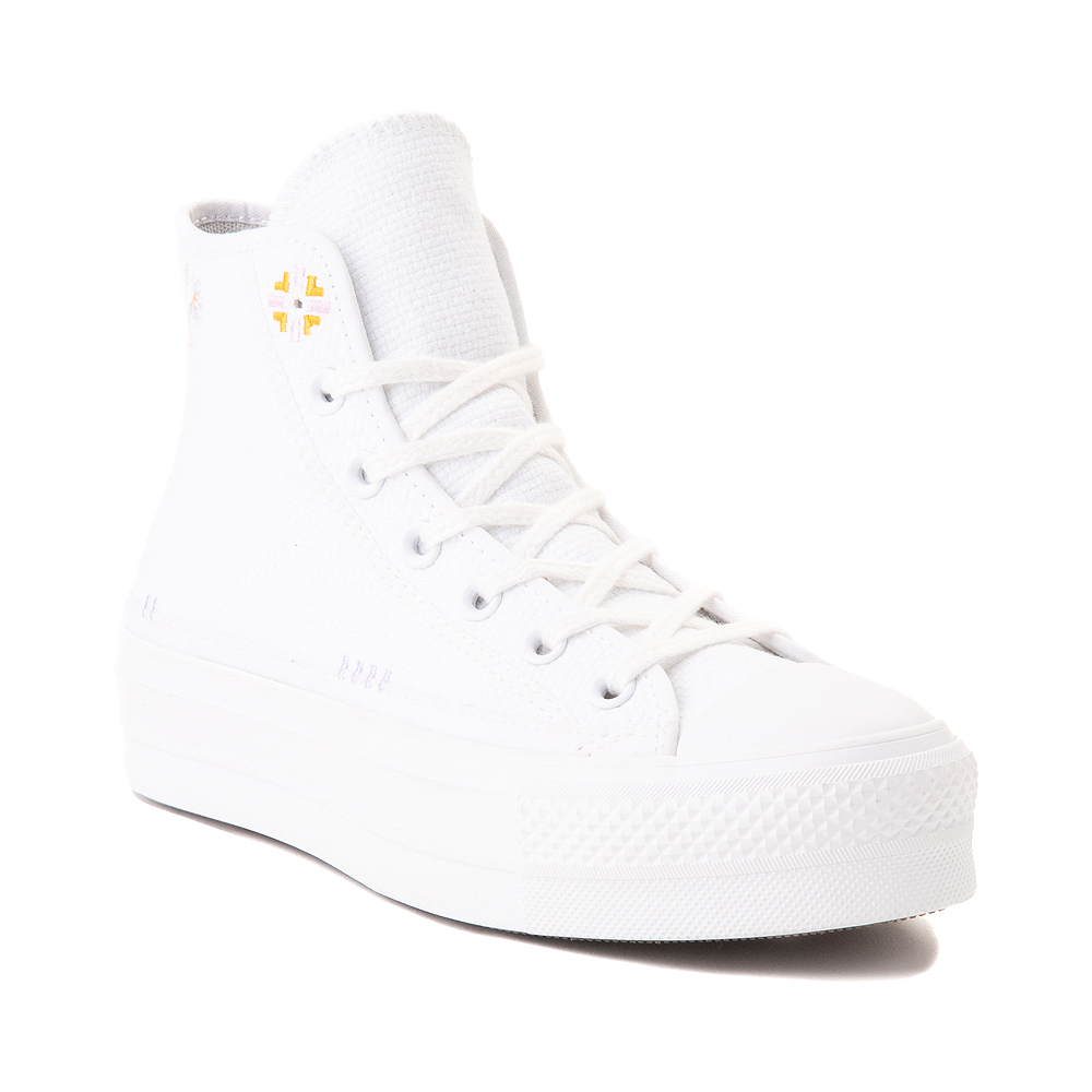 Womens Converse Chuck Taylor All Star Hi Lift Autumn Embroidery Sneaker - White / Moonstone 