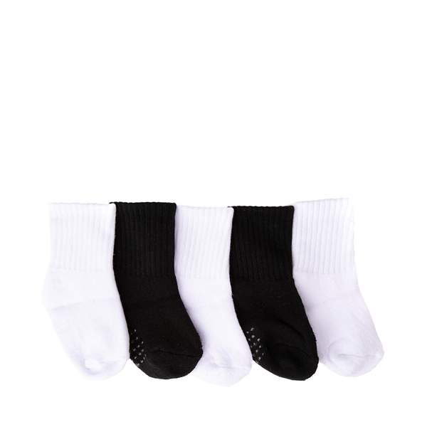 Alternate view of Basic Crew Socks 5 Pack - Baby - Black / White