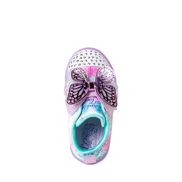alternate view Skechers Twinkle Toes Shuffle Brights Butterfly Magic Sneaker - Toddler - Bright PurpleALT2