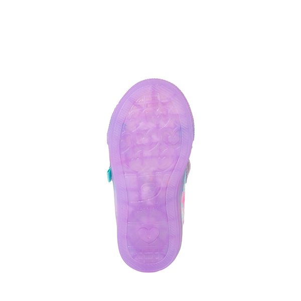 alternate view Skechers Twinkle Toes Shuffle Brights Butterfly Magic Sneaker - Toddler - Bright PurpleALT3