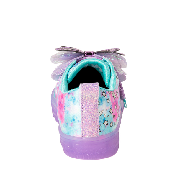 alternate view Skechers Twinkle Toes Shuffle Brights Butterfly Magic Sneaker - Toddler - Bright PurpleALT4