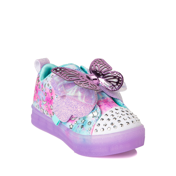 alternate view Skechers Twinkle Toes Shuffle Brights Butterfly Magic Sneaker - Toddler - Bright PurpleALT5