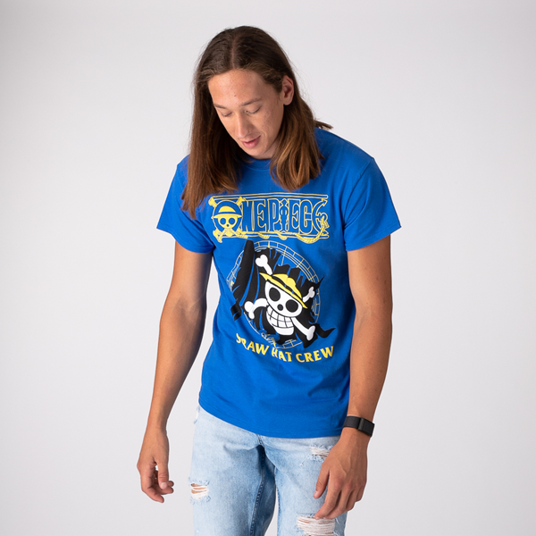 Main view of Mens One Piece Straw Hat Crew Tee - Blue
