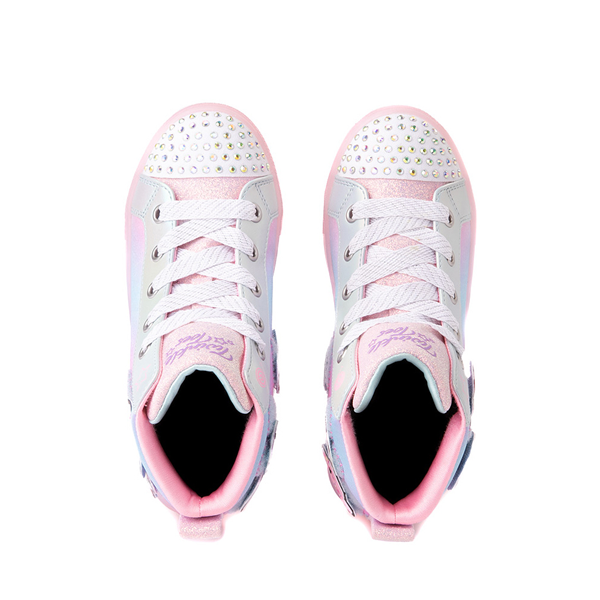 alternate view Skechers Twinkle Toes Shuffle Brights Patch 'N' Play Sneaker - Little Kid - Aqua / MulticolorALT2