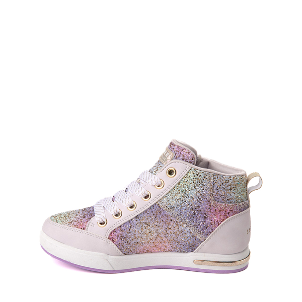 alternate view Skechers Shoutouts Glitter Steps Sneaker - Little Kid - Lavender / RainbowALT1