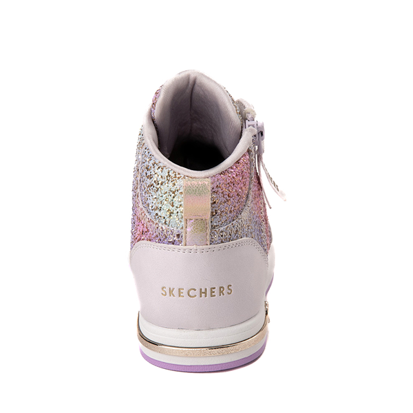 alternate view Skechers Shoutouts Glitter Steps Sneaker - Little Kid - Lavender / RainbowALT4