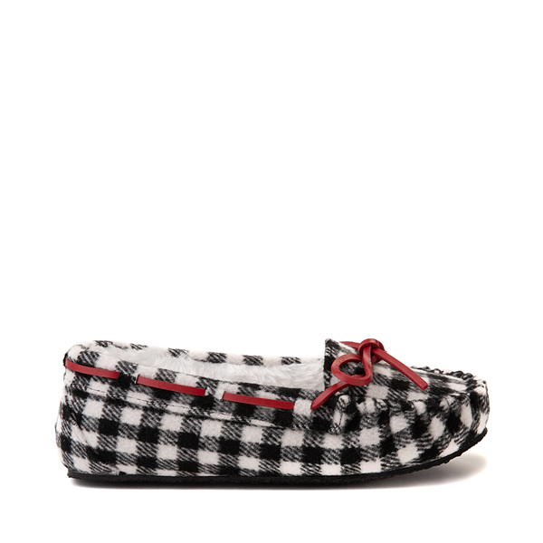 Main view of Womens Minnetonka Cally Casual Shoe - Black / White Plaid