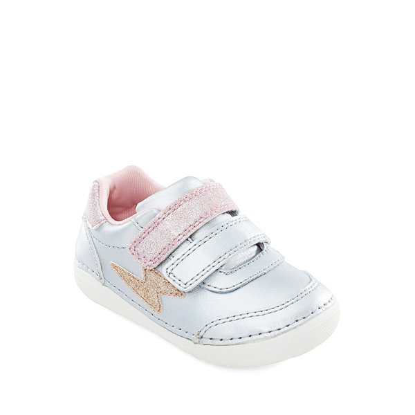 alternate view Stride Rite Soft Motion™ Kennedy Sneaker - Baby / Toddler - Silver / MulticolorALT5