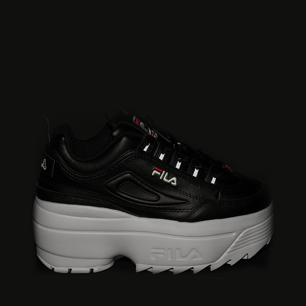 alternate view Womens Fila Disruptor Platform Wedge Athletic Shoe - Black / White / RedALT1