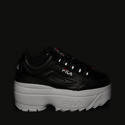 Alternate view of Womens Fila Disruptor Platform Wedge Athletic Shoe - Black / White / Red