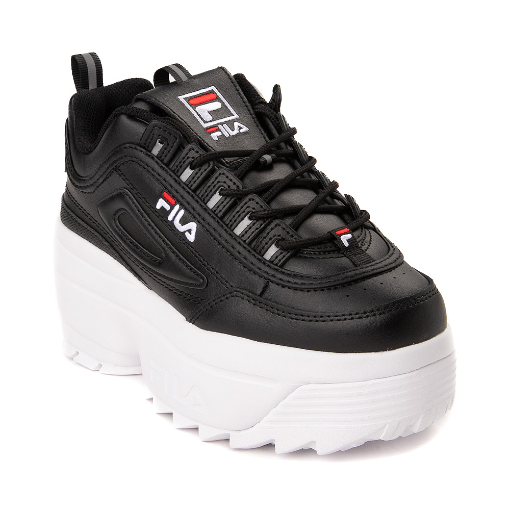 Womens Fila Disruptor Platform Wedge Athletic Shoe - Black / White ...