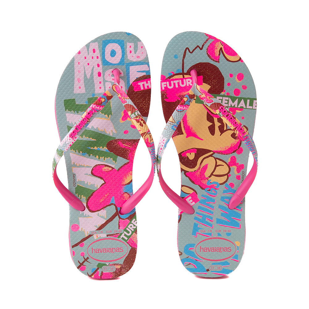 Womens Havaianas Disney Slim Stylish Minnie Mouse Sandal - Pink Flux