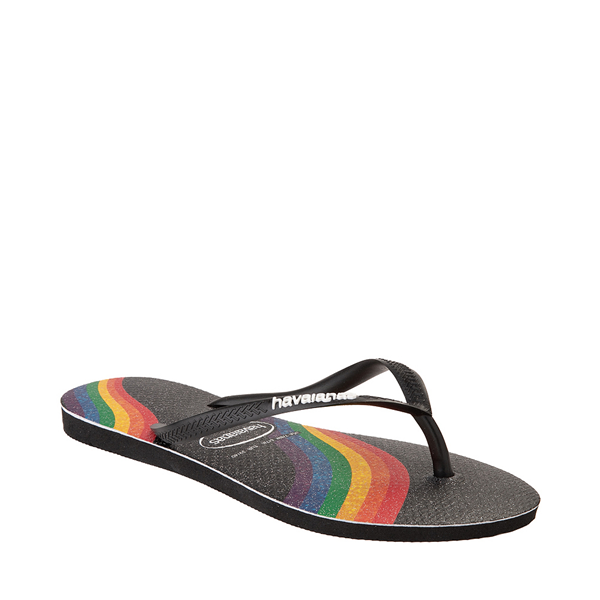 alternate view Womens Havaianas Slim Pride Sandal - Black / RainbowALT5