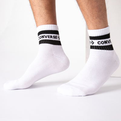 Alternate view of Mens Converse Quarter Socks 6 Pack - Black / Gray / White