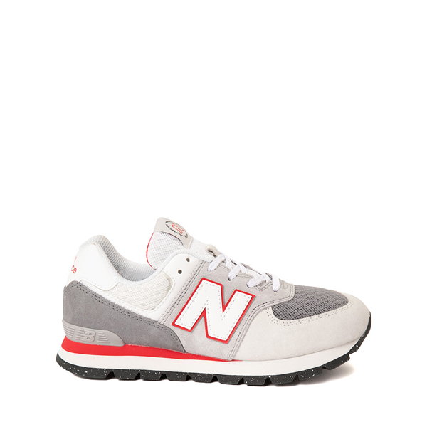 Main view of New Balance 574 Rugged Athletic Shoe - Little Kid - Rain Cloud / True Red / White