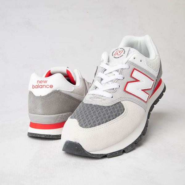 Main view of New Balance 574 Rugged Athletic Shoe - Little Kid - Rain Cloud / True Red / White