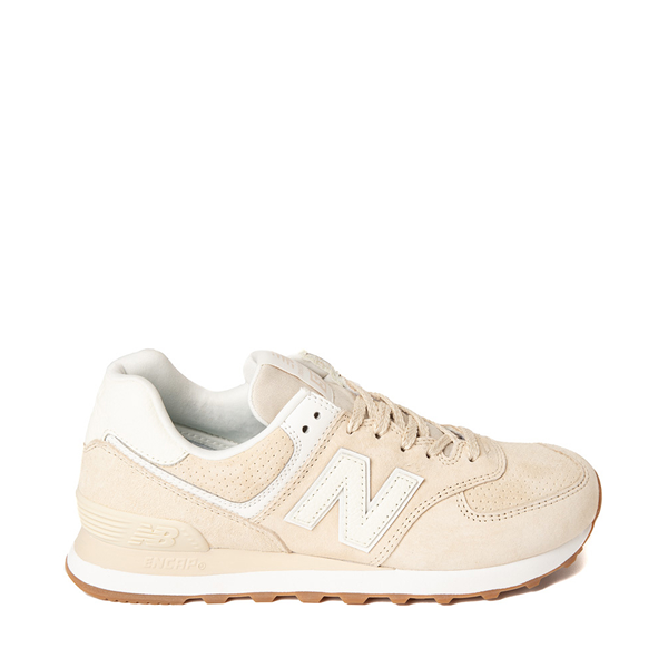 New Balance Women's 574 in Beige/White Suede/Mesh - WL574NC