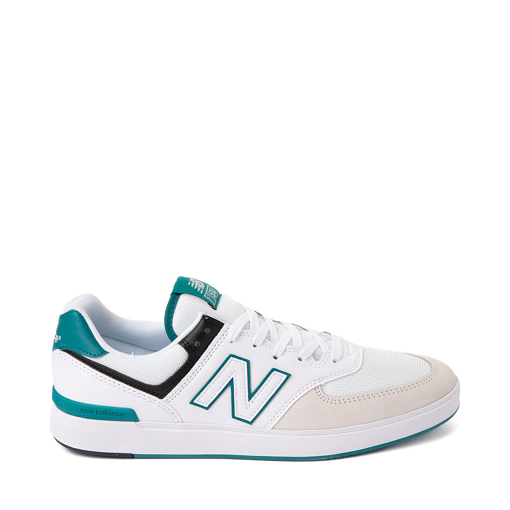 Mens New Balance 574 Court Athletic Shoe - White / Green