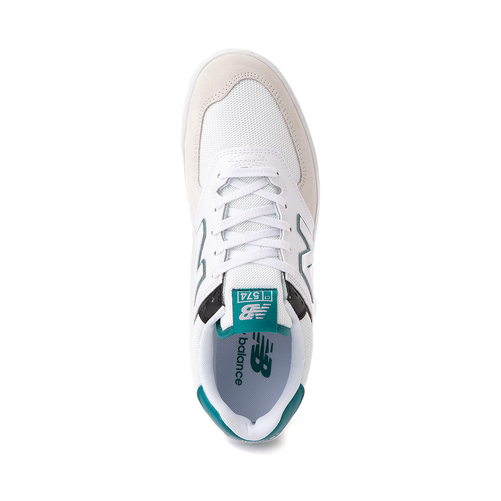 Mens New Balance 574 Court Athletic Shoe - White / Green | Journeys