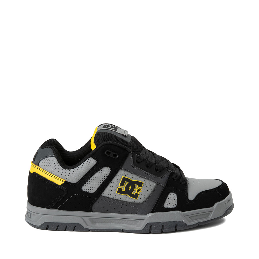 Mens DC Stag Skate Shoe - Gray / Black / Yellow