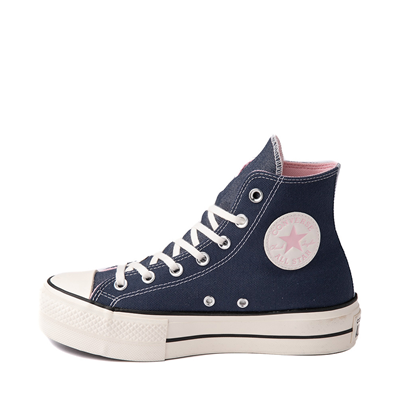 Alternate view of Womens Converse Chuck Taylor All Star Hi Lift Color-Pop Sneaker - Navy / Sunrise Pink
