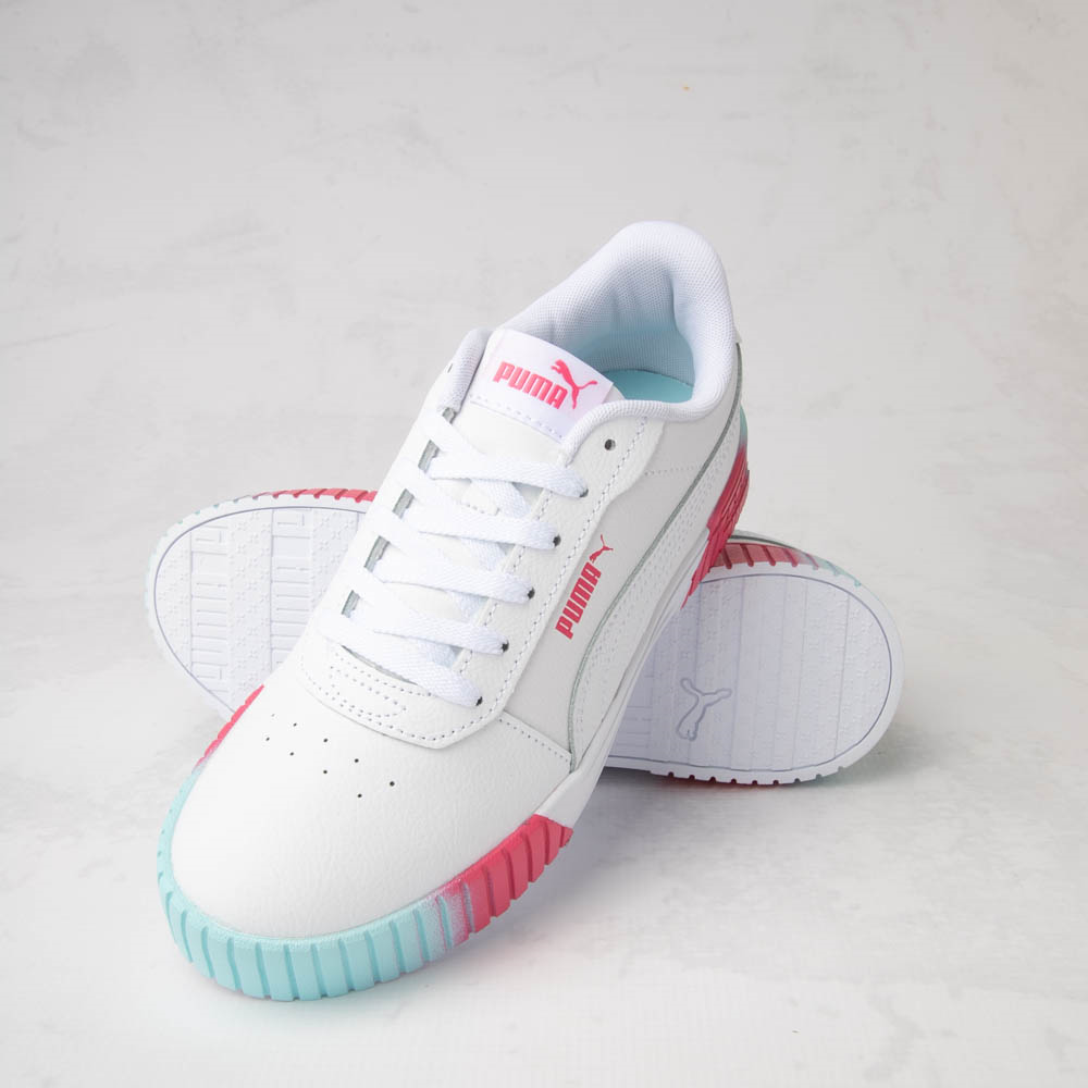 PUMA Carina 2.0 Fade Athletic Shoe - Big Kid - White / Sunset Pink