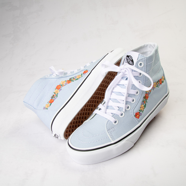 Vans Sk8-Hi Tapered Skate Shoe - Delicate Blue / Floral Embroidery