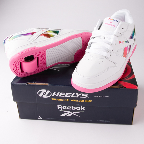 alternate view Reebok x Heelys BB4500 Lo Skate Shoe - Little Kid / Big Kid - White / RainbowALT1C