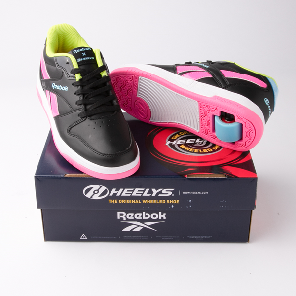 alternate view Reebok x Heelys BB4500 Lo Skate Shoe - Little Kid / Big Kid - Black / Neon MulticolorALT1C