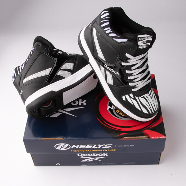 alternate view Reebok x Heelys BB4500 Mid Skate Shoe - Little Kid / Big Kid - Black / Silver / ZebraALT1C
