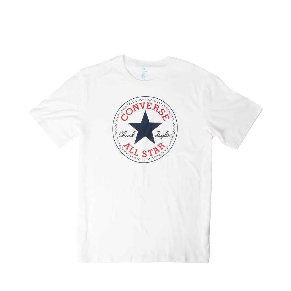 Converse white t shirt mens best sale