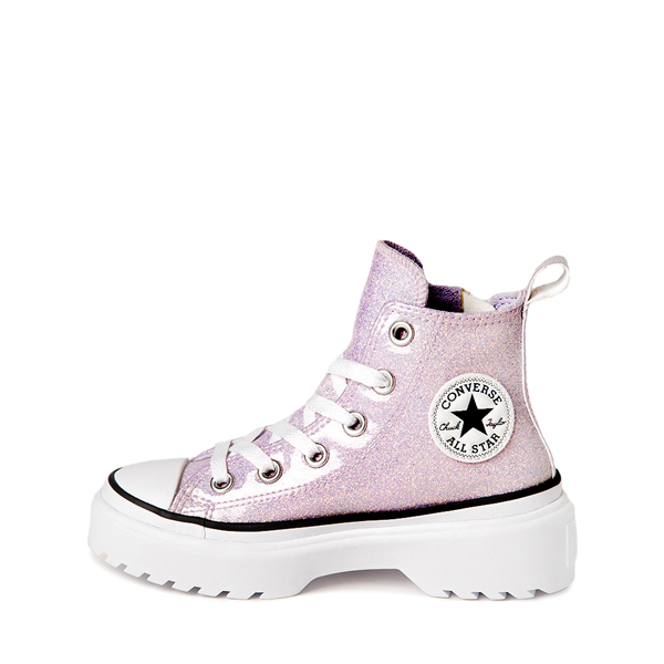 alternate view Converse Chuck Taylor All Star Hi Lugged Glitter Sneaker - Little Kid - Vapor Violet / WhiteALT1
