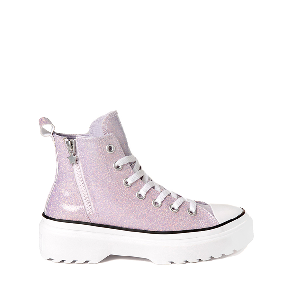 Main view of Converse Chuck Taylor All Star Hi Lugged Glitter Sneaker - Big Kid - Vapor Violet / White