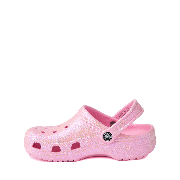 alternate view Crocs Classic Glitter Clog - Little Kid / Big Kid - Flamingo PinkALT1