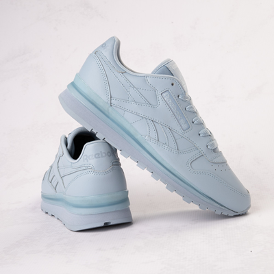 Alternate view of Womens Reebok Classic Leather Clip Athletic Shoe - Light Blue Monochrome