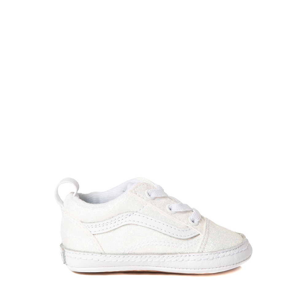 Vans Old Skool Glitter Skate Shoe - Baby - White