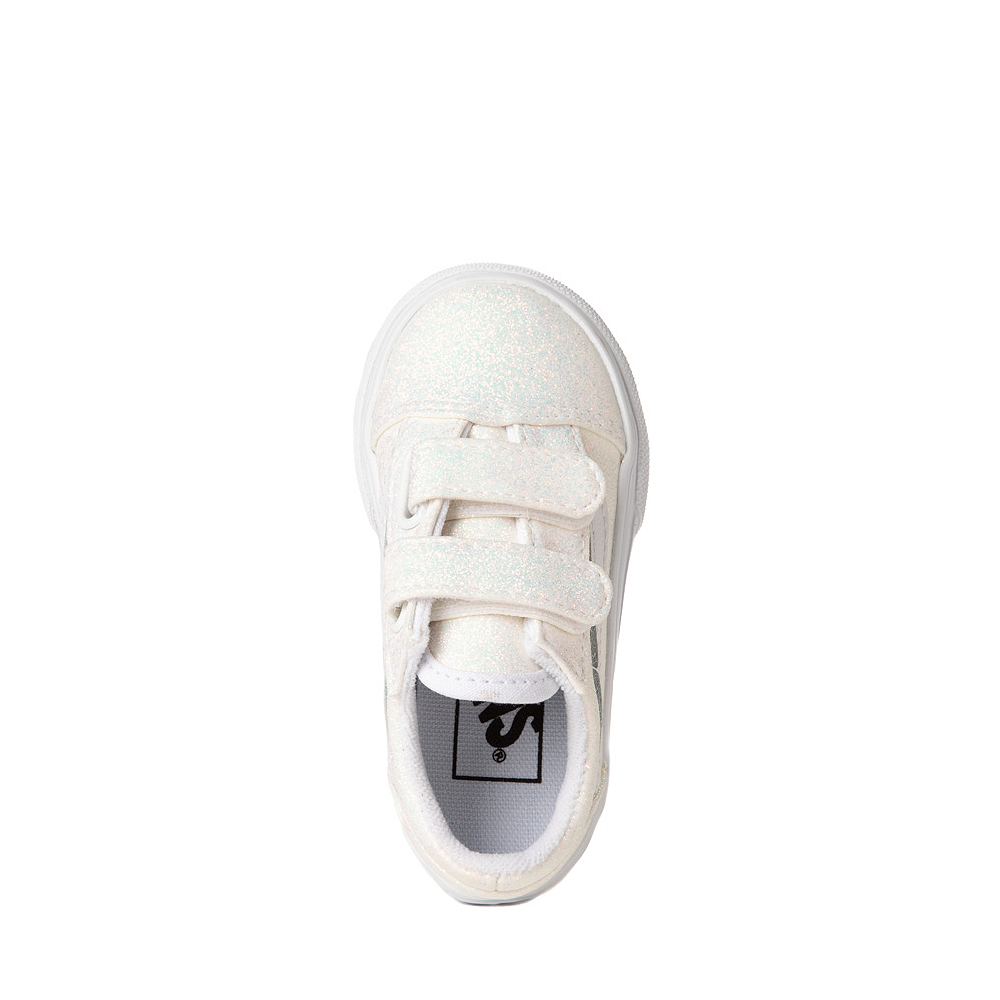 Vans Old Skool V Glitter Skate Shoe Baby / Toddler White Journeys