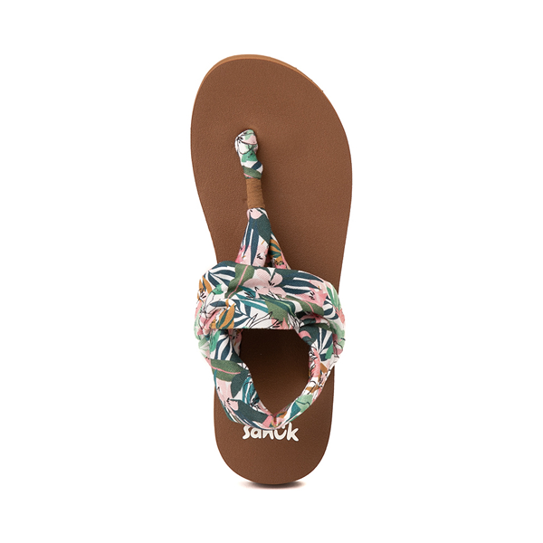 alternate view Womens Sanuk Yoga Sling ST Sandal - Tropical / Pink / GreenALT2