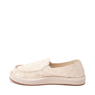 Alternate view of Womens Sanuk Donna ST Daisy Lace Slip On Casual Shoe - White