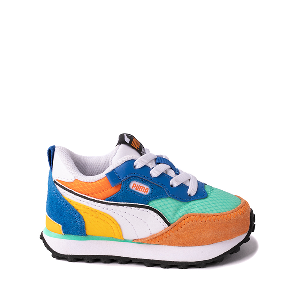 Main view of PUMA Rider Future Vintage Athletic Shoe - Baby / Toddler - Biscay Green / Vibrant Orange