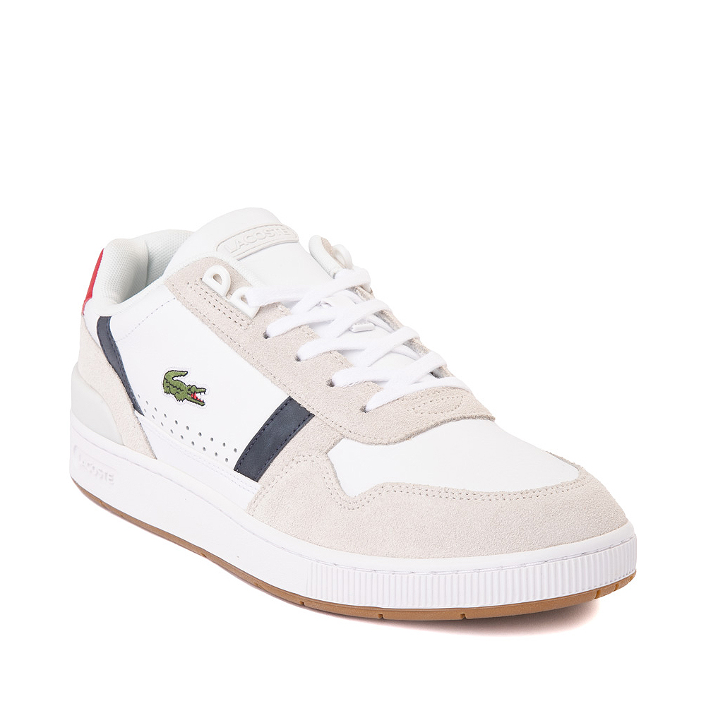Mens Lacoste T Clip Athletic Shoe - White / Navy / Red | Journeys