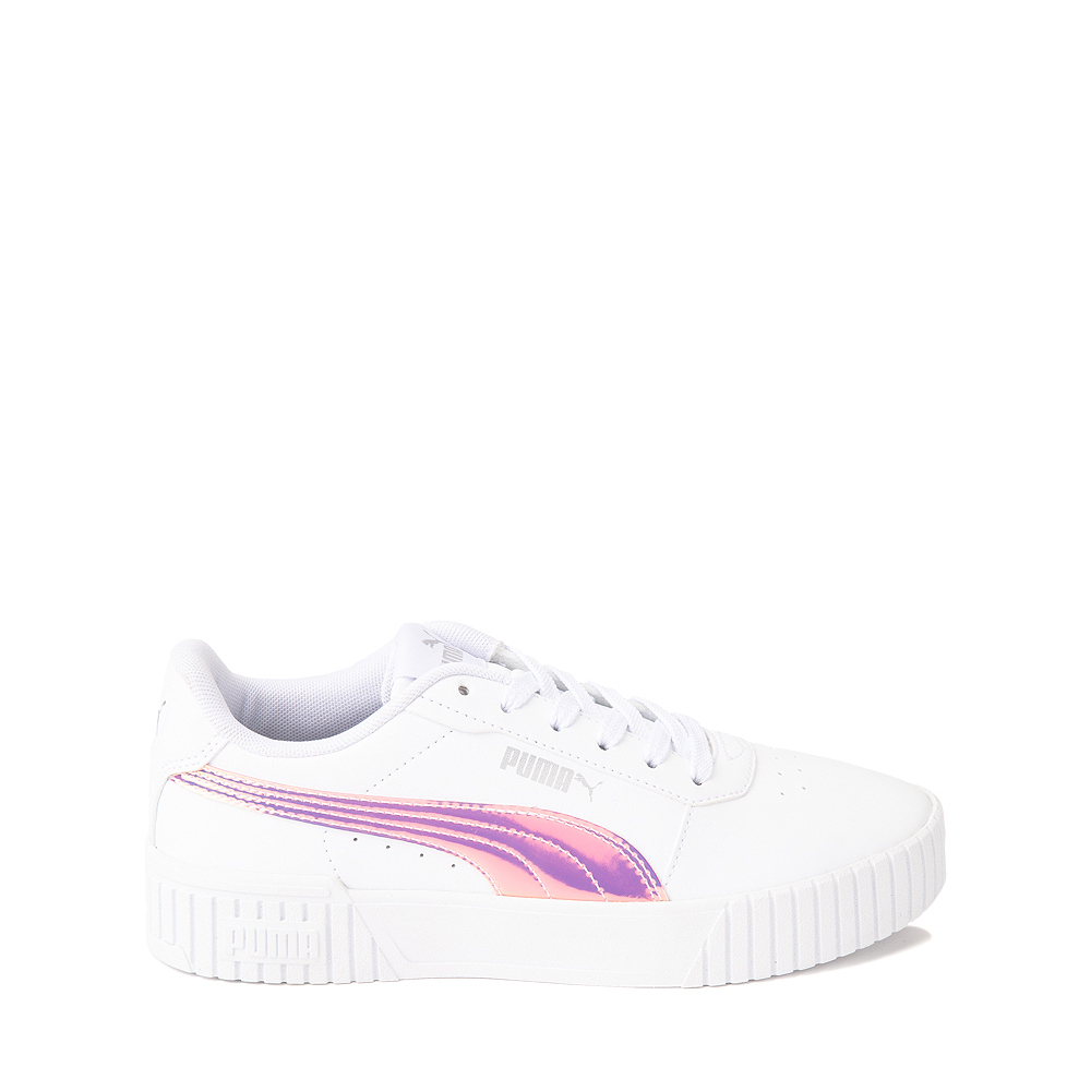 PUMA Carina Holo Athletic Shoe - Big Kid - White / Pink