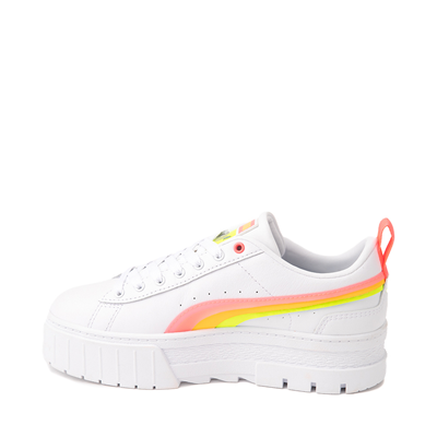 Alternate view of Womens PUMA Mayze Summer Squeeze Platform Athletic Shoe - White / Lime Squeeze