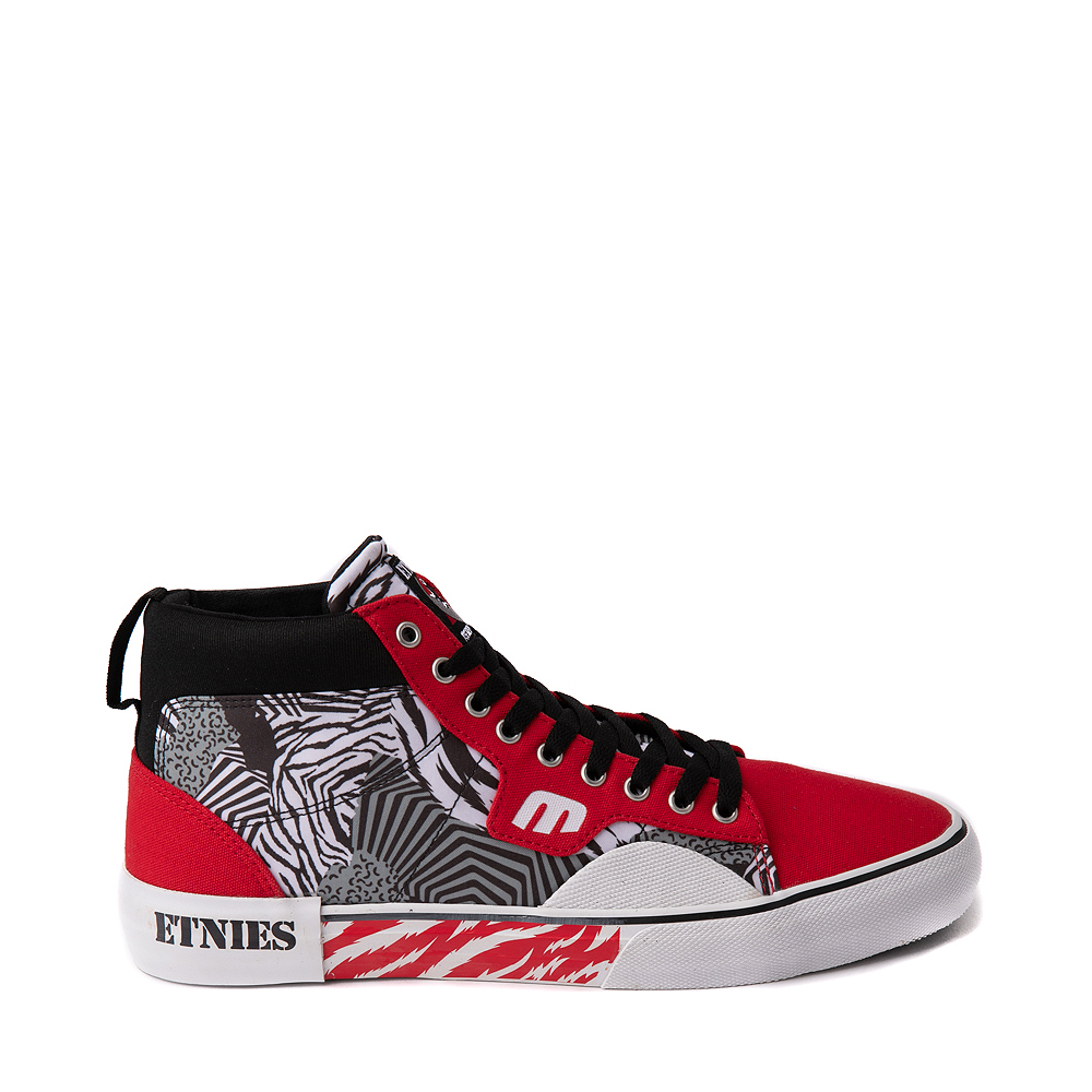 Mens etnies x Rebel Sports Kayson High Skate Shoe - Red / White / Black ...