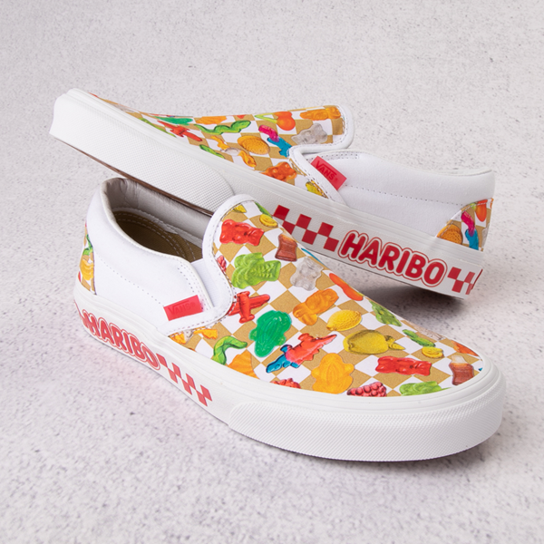 Vans x Haribo&trade; Slip-On Checkerboard Skate Shoe - White / Multicolor
