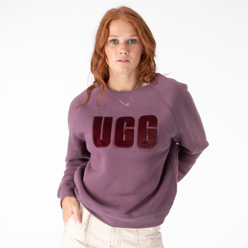 Womens UGG® Madeline Fuzzy Logo Sweatshirt - Smoky Mauve
