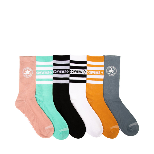 Main view of Womens Converse Pastel Crew Socks 6 Pack - Multicolor