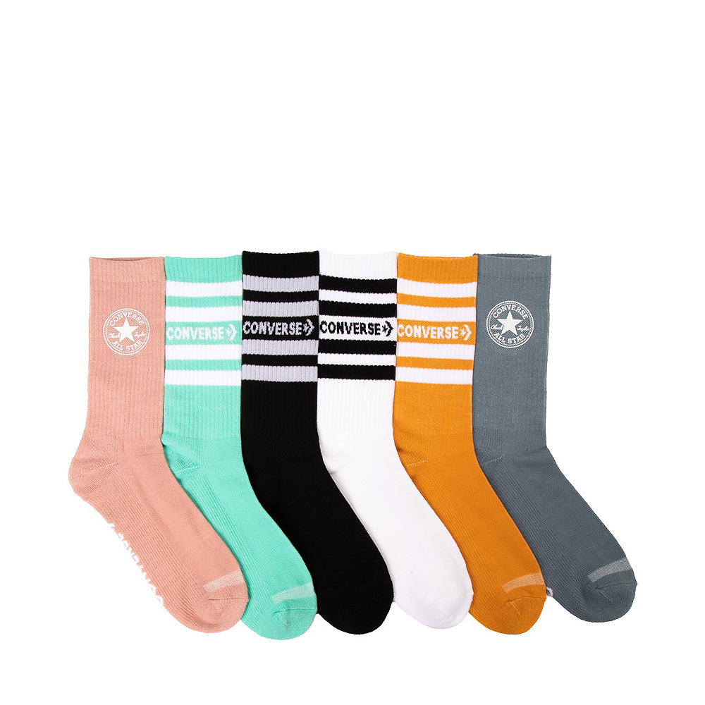 Womens Converse Pastel Crew Socks 6 Pack - Multicolor