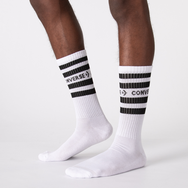 Mens Converse Crew Socks 6 Pack - Black / White