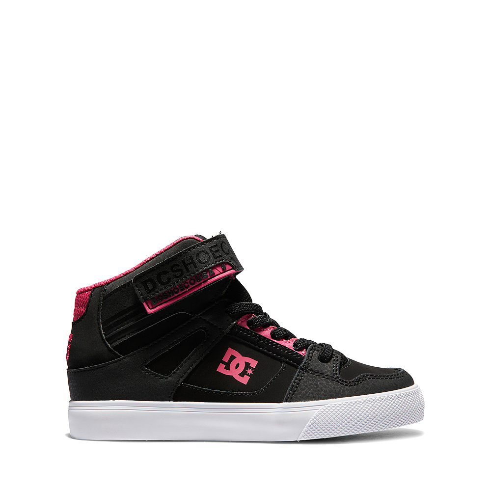 DC Pure Hi EV Skate Shoe - Little Kid / Big Kid - Black / Pink